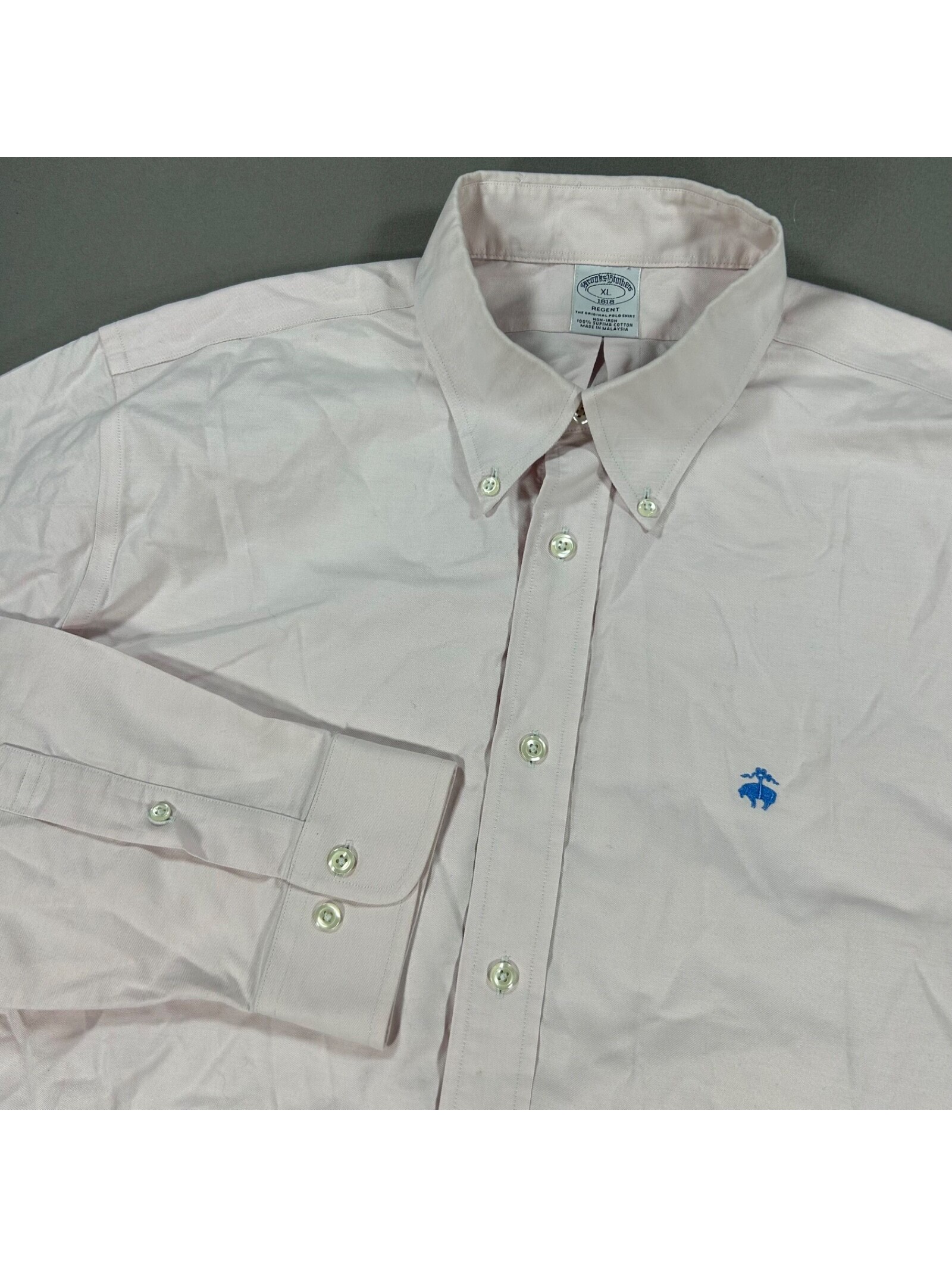 Mens Brooks Brothers Regent Long Sleeve Button Down Supima Cotton Shirt Xl